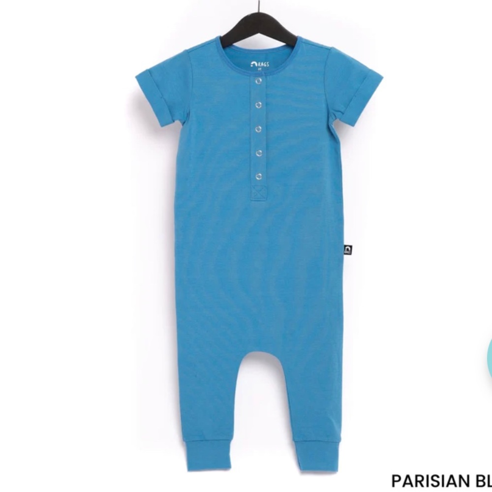 Rags to raches SHORT SLEEVE HENLEY ESSENTIALS RAG ROMPER